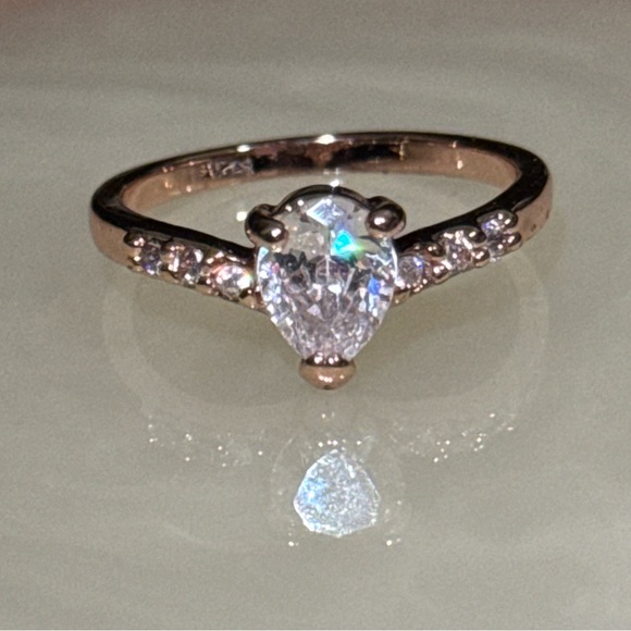 Jewelry - Rose Gold Tone Crystal Ring Size 7.5 NWOT